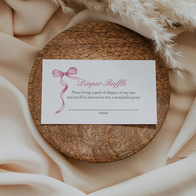 D'accompagnement Pink Bow Baby Diaper Demande Carte Boîtier (Créateur téléchargé)
