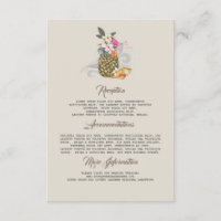 Plage Ananas Mariage Information Carte d'invité