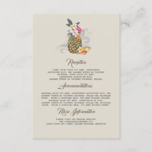 D'accompagnement Plage Ananas Mariage Information Carte d'invité