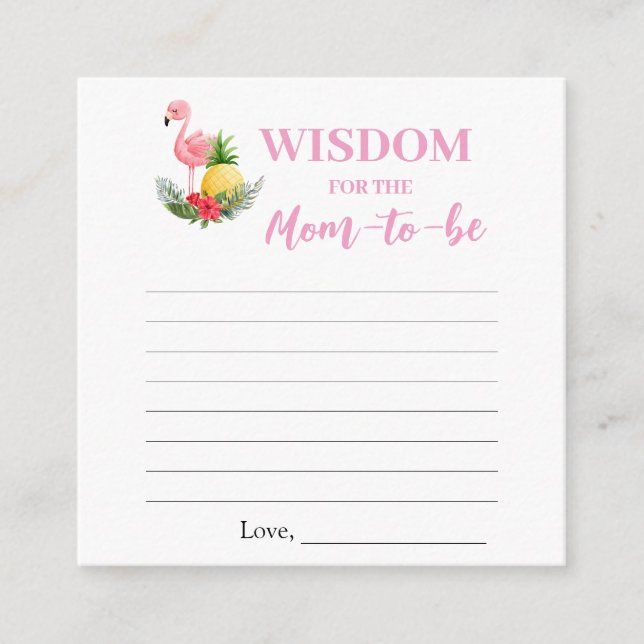 D'accompagnement Prières de Flamant rose tropical pour carte de Bab (Devant)