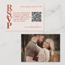 D'accompagnement QR Code photo Terracotta moderne mariage carte RSV