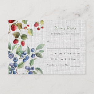 D'accompagnement Romantique fraises d'été sauvage Mariage Carte RSV