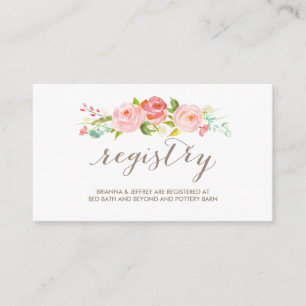 D'accompagnement Rose Garden Floral Mariage Carte d'enregistrement