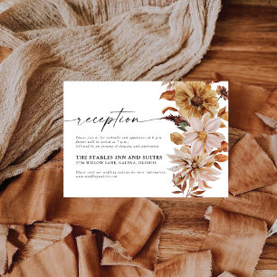 D'accompagnement Rustic Fall quitte la carte de réception de mariag