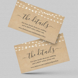 D'accompagnement Rustic Mariage Détails Site Carte de boîtier