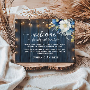 D'accompagnement Sac cadeau de bienvenue en bois bleu Panier Carte 