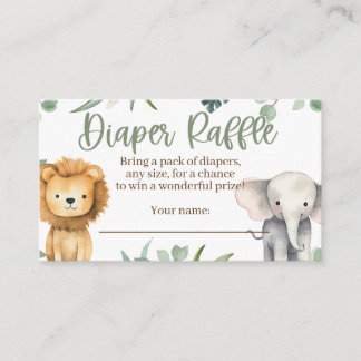 D'accompagnement Safari Animaux Baby shower Déchets Carte Raffle