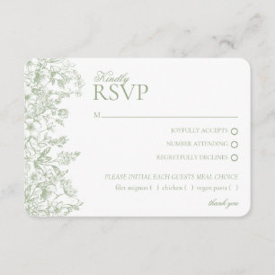 D'accompagnement Sage Chinoiserie Floral RSVP Carte de Repose