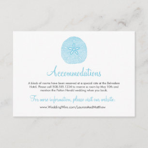 D'accompagnement Sand Dollar Beach Mariage Carte d'hébergement