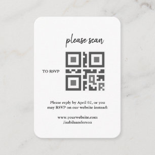 D'accompagnement Simple moderne RSVP avec carte de boîtier de code