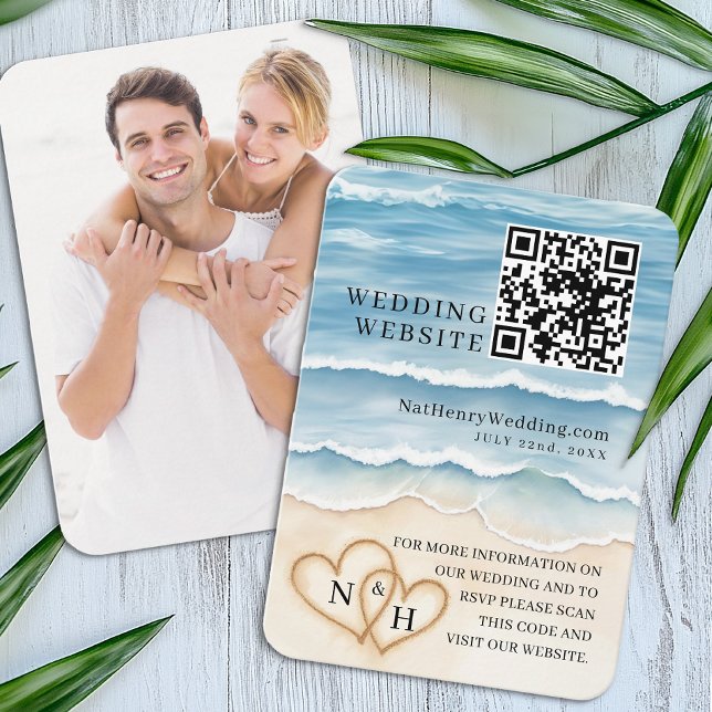 D'accompagnement Site de mariage sur la plage Carte de fermeture de (Wedding Website Enclosure Card)