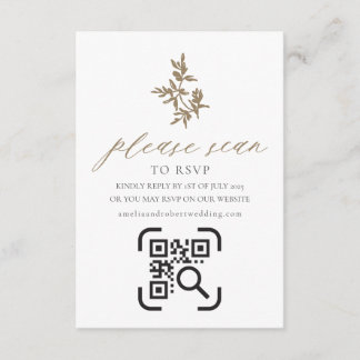 D'accompagnement Site mariage Carte de boîtier QR Code RSVP Olives