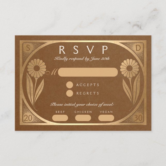 D'accompagnement SOLARA III : Carte RSVP de mariage (Devant)
