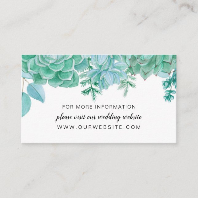 D'accompagnement Succulent site Web mariage ou carte d'information (Devant)