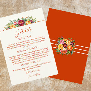 D'accompagnement Terracotta Floral Détails du Mariage Carte de boît