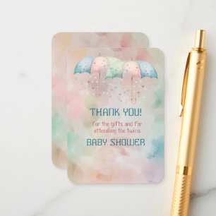 D'accompagnement Twins Boy and Girl Douche Carte de remerciements