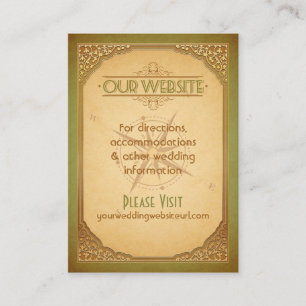 D'accompagnement Typographie vintage Carte de site Gold Green Compa