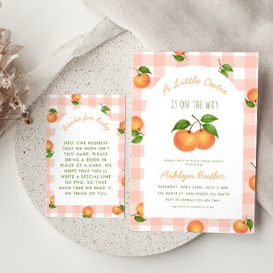 D'accompagnement Une jolie carte rose de livres pour bébé au citron