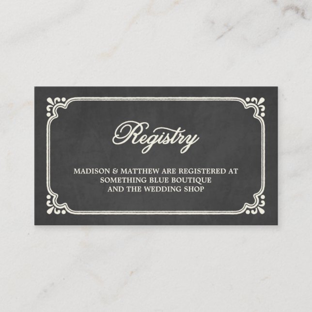 D'accompagnement Union Tableau | Carte de liste de mariage (Devant)