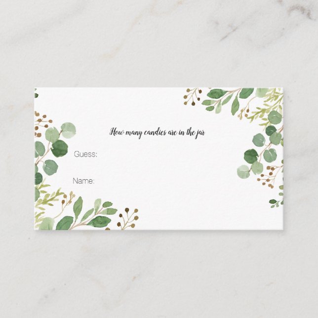 D'accompagnement Verdure Combien de bonbons dans le pot Carte (Devant)