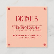 Vibrants Vœux : Une carte de détails de mariage fo