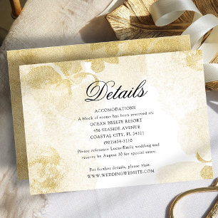 D'accompagnement Watercolor Gold Mariage Détails Carte de boîtier