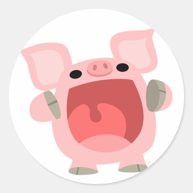 "D'ACCORD ! ! !" Sticker pour cochon de dessin mig (Devant)