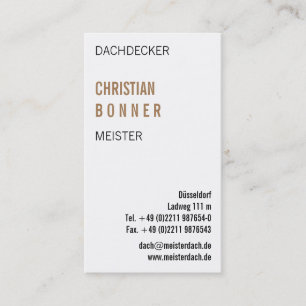 Dachdecker Visitenkarten Business Card