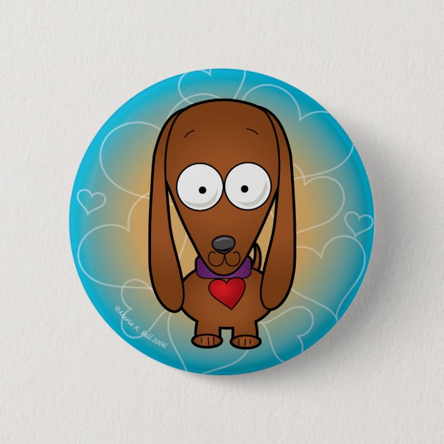 Dachshund 2 Inch Round Button (Front)