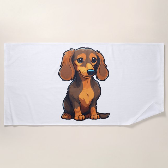 Dachshund 3 beach towel (Front)