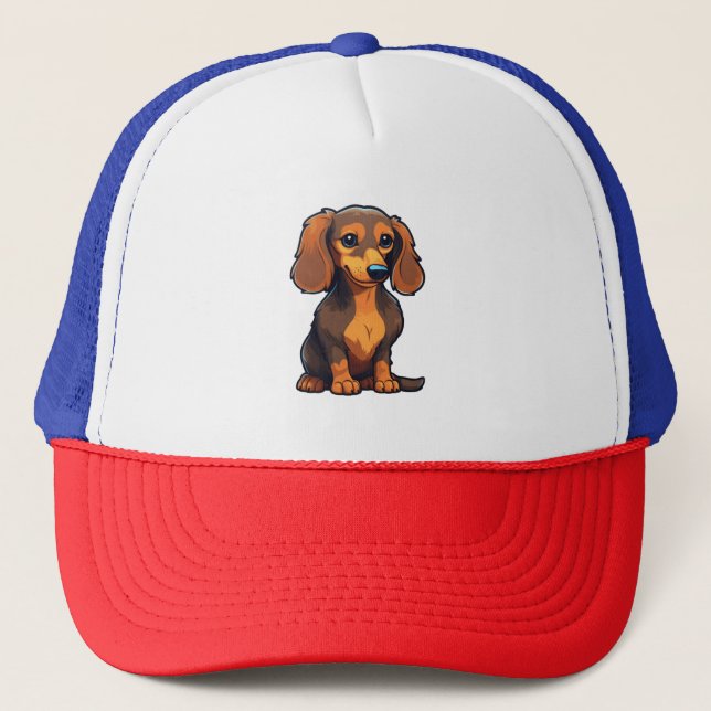 Dachshund 3 trucker hat (Front)