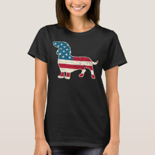 Dachshund 4th of July Dog  Men Women USA American  T-Shirt