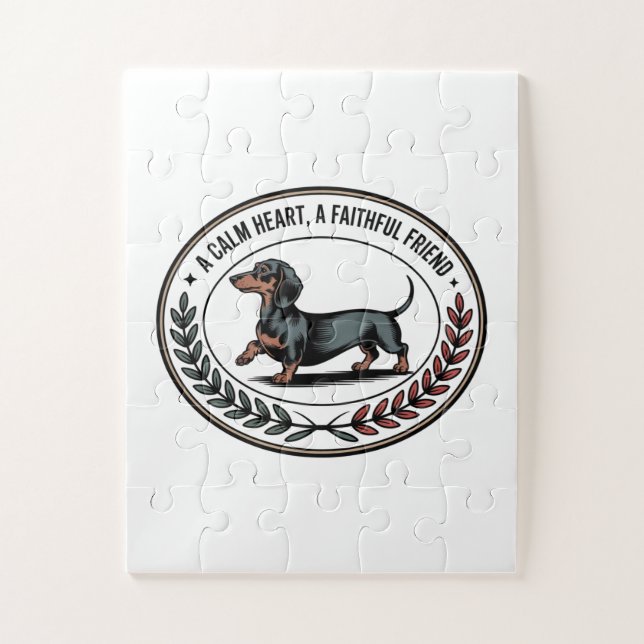 Dachshund A Calm Heart, A Faithful Friend Jigsaw Puzzle (Vertical)