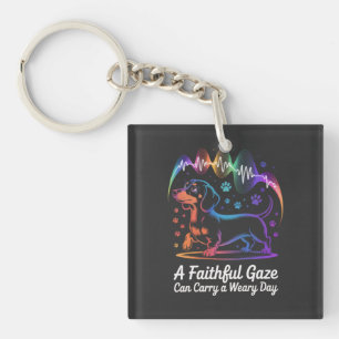 Dachshund A Faithful Gaze Can Carry A Weary Day Keychain