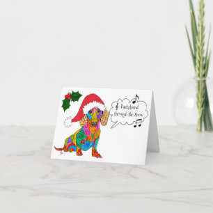 Dachshund À Travers La Carte De Voeux De Noël De N
