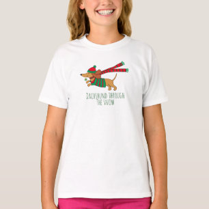 Dachshund à travers le T-shirt du Ruffle des Fille