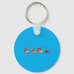 Dachshund Aamericas 250th Patriotic Dog Fireworks Keychain