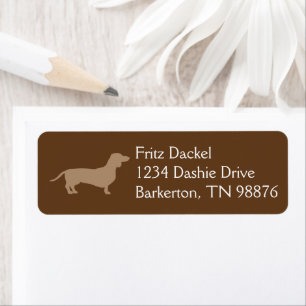Dachshund Address Labels   Chocolate and Tan