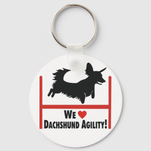 Dachshund Agility Love Keychain