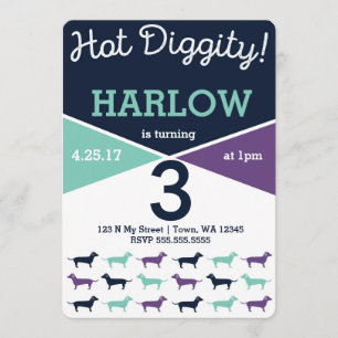 Dachshund aka Wiener Dog Invitation d'anniversaire