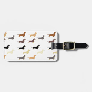 dachshund all colours silos luggage tag