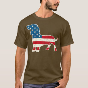 Dachshund American Flag 4th of Jul for Men Women T-Shirt