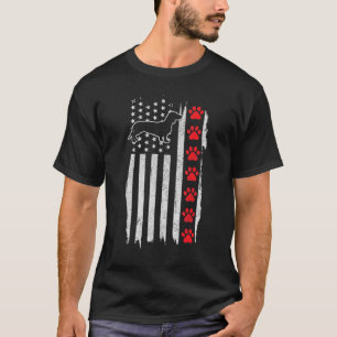 Dachshund American Flag 4th Of July Patriotic Wien T-Shirt
