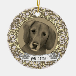 Dachshund Amour Mémoire ornement