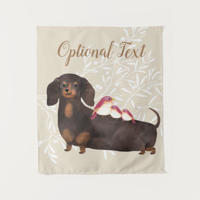 Dachshund and Birds Family Tapestry (Front)