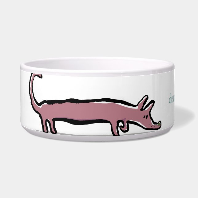 dachshund and bone - customizable (Left)