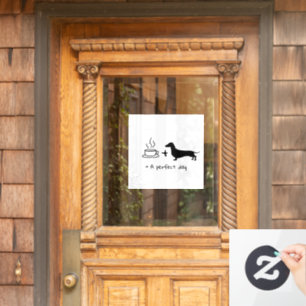 Dachshund and Coffee Lover Window Decal