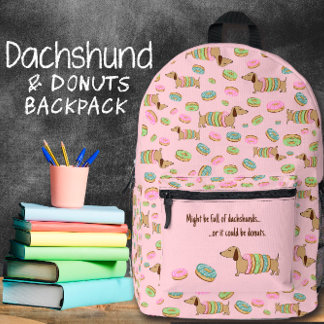 Dachshund and Doughnuts Sweet for Wiener Dogs Printed Backpack