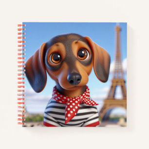 Dachshund and Eiffel Tower, by Natasha Us Notebook