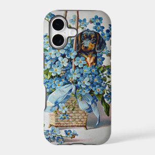 Dachshund and Forget-Me-Nots